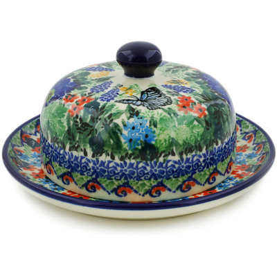 Polish Pottery Dish with Cover 6&quot; Summer Landscape UNIKAT