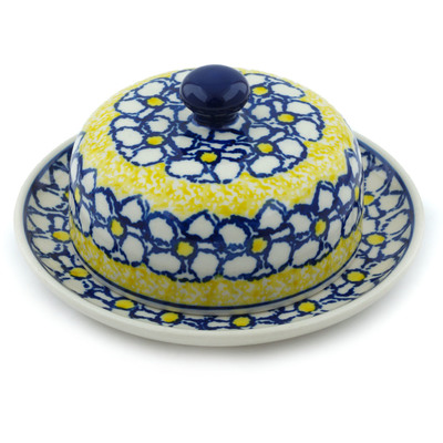 Polish Pottery Dish with Cover 6&quot; Whoopsy Daisy