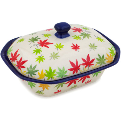 Polish Pottery Dish with Cover 7&quot; Fall Season Bliss UNIKAT