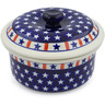 Polish Pottery Dish with Cover 8&quot; Americana