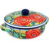 Polish Pottery Dish with Cover 8&quot; Garden Heaven UNIKAT