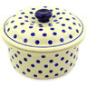 Polish Pottery Dish with Cover 8&quot; Polka Dot