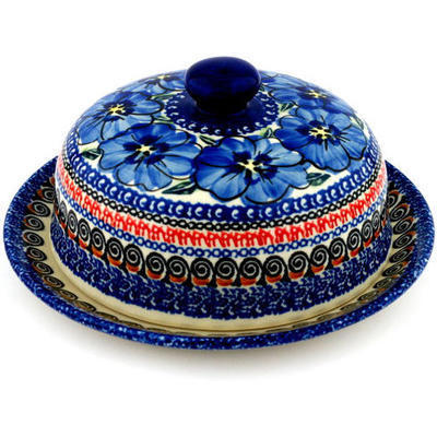 Polish Pottery Dish with Cover 8&quot; Regal Bouquet UNIKAT