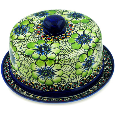Polish Pottery Dish with Cover 9&quot; Rainforest