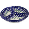 Polish Pottery Divided Dish 10&quot; Bleeding Heart Peacock