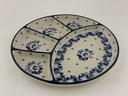 Polish Pottery Divided Dish 10&quot; Blue Spring