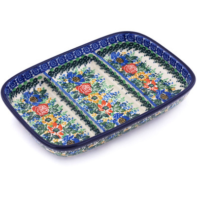 Polish Pottery Divided Dish 10&quot; Delightful Theme UNIKAT