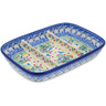 Polish Pottery Divided Dish 10&quot; Free Flock UNIKAT