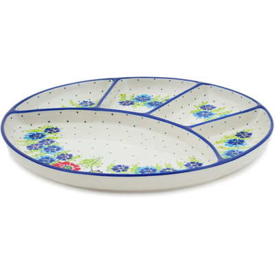 Polish Pottery Divided Dish 10&quot; Polish Country