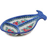 Polish Pottery Divided Dish 10&quot; Red Pansy