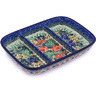 Polish Pottery Divided Dish 10&quot; Splendid Meadow UNIKAT