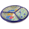 Polish Pottery Divided Dish 10&quot; Spring Garden UNIKAT
