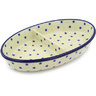 Polish Pottery Divided Dish 11&quot; Blue Star Sprinkle