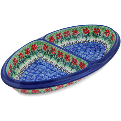Polish Pottery Divided Dish 11&quot; Maraschino