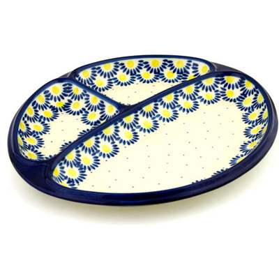 Polish Pottery Divided Dish 11&quot; Radient Scales