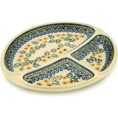 Polish Pottery Divided Dish 11&quot; Summer Day