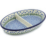Polish Pottery Divided Dish 11&quot; Water Tulip