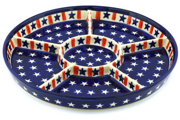Polish Pottery Divided Dish 12 Polish Pottery Divided Dish 12
