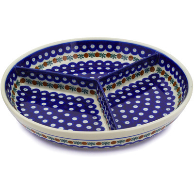 Polish Pottery Divided Dish 12" Mosquito