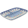 Polish Pottery Divided Dish 12&quot; Ring Around The Reindeer