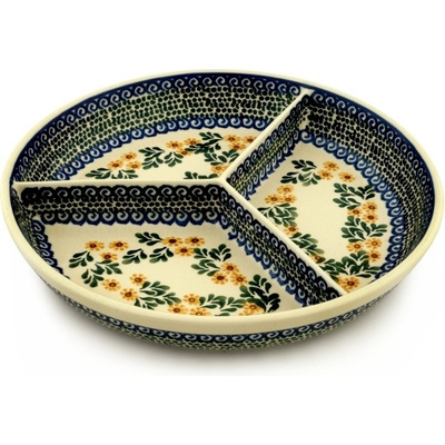 Polish Pottery Divided Dish 12&quot; Summer Day