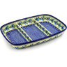 Polish Pottery Divided Dish 13" Shady Spring