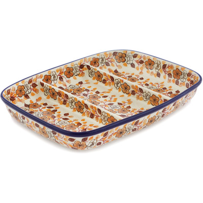 Polish Pottery Divided Dish 13" UNIKAT