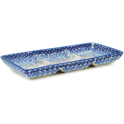 Polish Pottery Divided Dish 14&quot; Calm Radiance UNIKAT