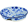 Polish Pottery Divided Dish 7&quot; Misty Dragonfly