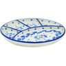 Polish Pottery Divided Dish 9&quot; Blue Spring