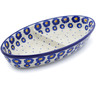 Polish Pottery Divided Dish 9&quot; Blue Zinnia