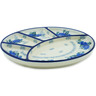 Polish Pottery Divided Dish 9&quot; Cornflower Wind UNIKAT