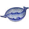 Polish Pottery Divided Dish 9&quot; Dancing Fish