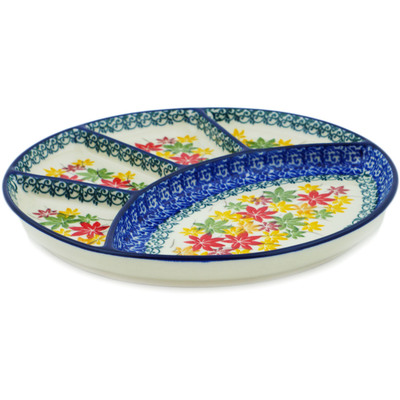 Polish Pottery Divided Dish 9&quot; Fall Vibes