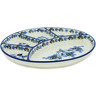 Polish Pottery Divided Dish 9&quot; Flowers At Dusk