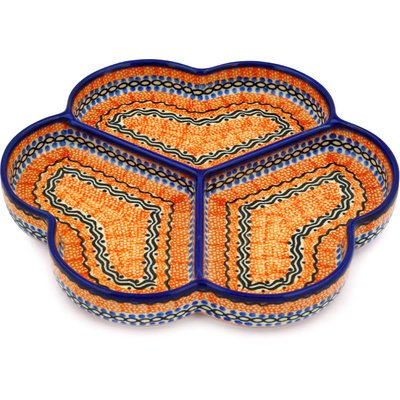 Polish Pottery Divided Dish 9"