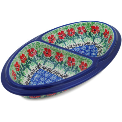 Polish Pottery Divided Dish 9" Maraschino