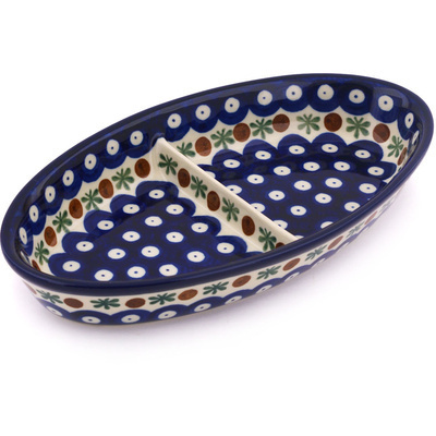 Polish Pottery Divided Dish 9" Mosquito