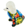 Polish Pottery Dog Figurine 3&quot; Blue Glory UNIKAT