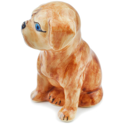 Polish Pottery Dog Figurine 3&quot; Brown UNIKAT