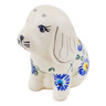 Polish Pottery Dog Figurine 4&quot; Blue Thistle Beauty