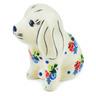 Polish Pottery Dog Figurine 4&quot; Dancing Flowers UNIKAT