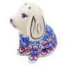 Polish Pottery Dog Figurine 4&quot; Floral Peacock