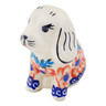 Polish Pottery Dog Figurine 4&quot; Flower Star