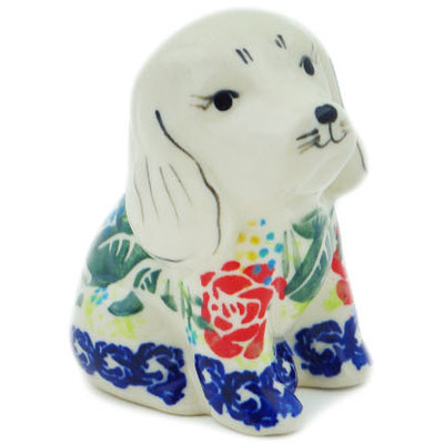 Polish Pottery Dog Figurine 4&quot; Fresh Happiness UNIKAT