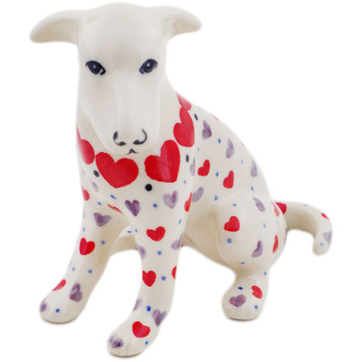 Polish Pottery Dog Figurine 4&quot; Love All Around