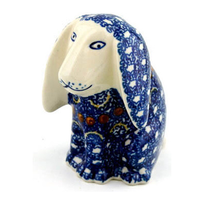 Polish Pottery Dog Figurine 4&quot; Odysseus