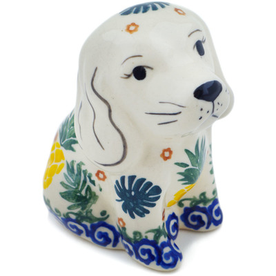 Polish Pottery Dog Figurine 4&quot; Pineapple Parade