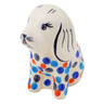Polish Pottery Dog Figurine 4&quot; Polka Dot Frenzy