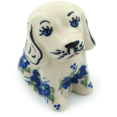 Polish Pottery Dog Figurine 4&quot; Poppy Triad